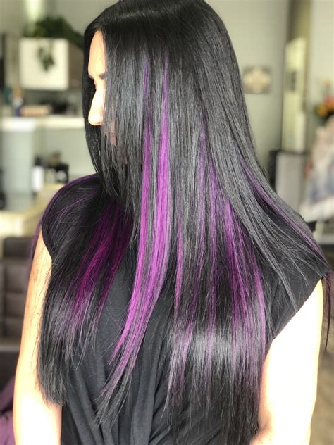 black purple hair extensions|More.